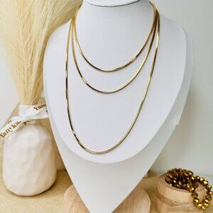 Multi Layer Necklace Waterproof Stainless Steel Gold‎